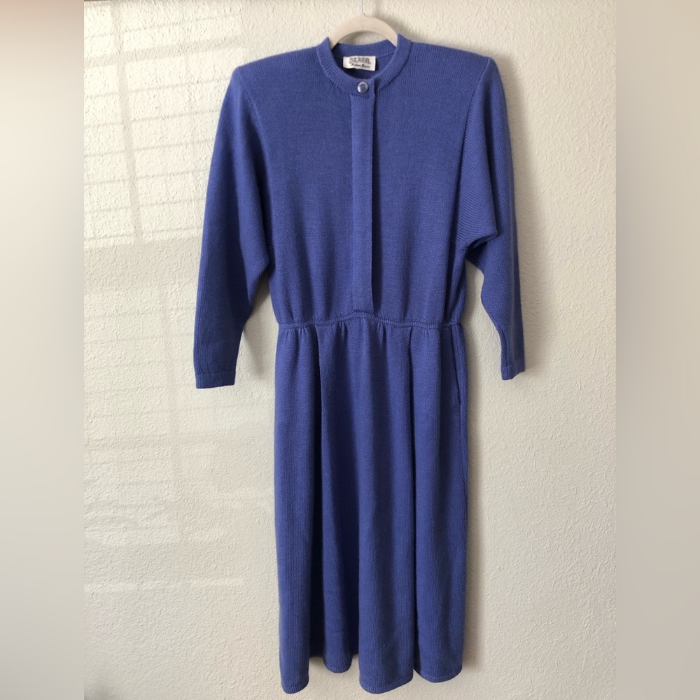 St. John for Neiman Marcus, 8, Periwinkle (Blue) knit dress (Vintage)
